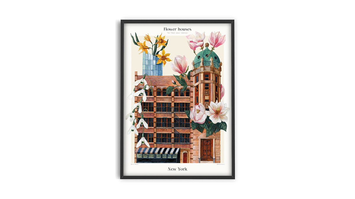 [아트포스터] Flower Houses - New York